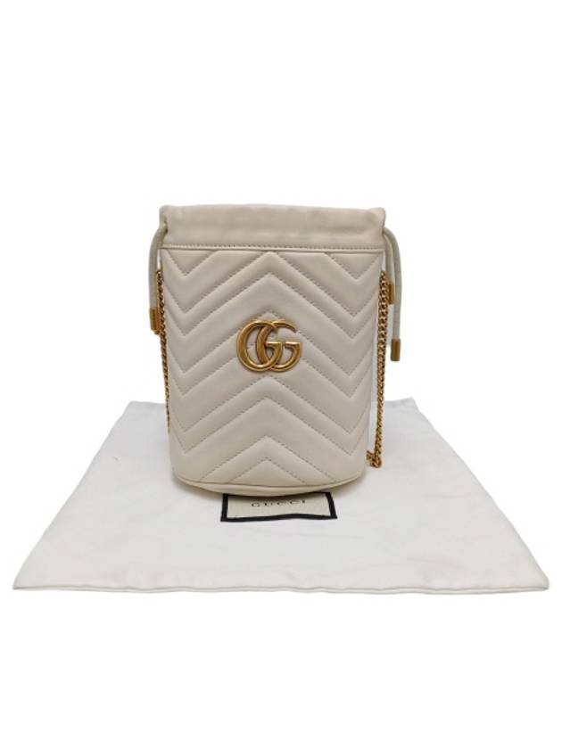 575163 White leather GG Marmont mini bucket cross bag - GUCCI - BALAAN 10