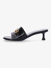 Crocodile Print Leather Groupie Sandal Heels Black - BALENCIAGA - BALAAN 2