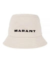 Embroidered Logo Bucket Hat Ecru Black - ISABEL MARANT - BALAAN.