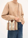 Woody Linen Canvas Calfskin Tote Bag White Brown - CHLOE - BALAAN 6