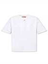 Embroidered D Patch Short Sleeve T-Shirt White - DIESEL - BALAAN 2