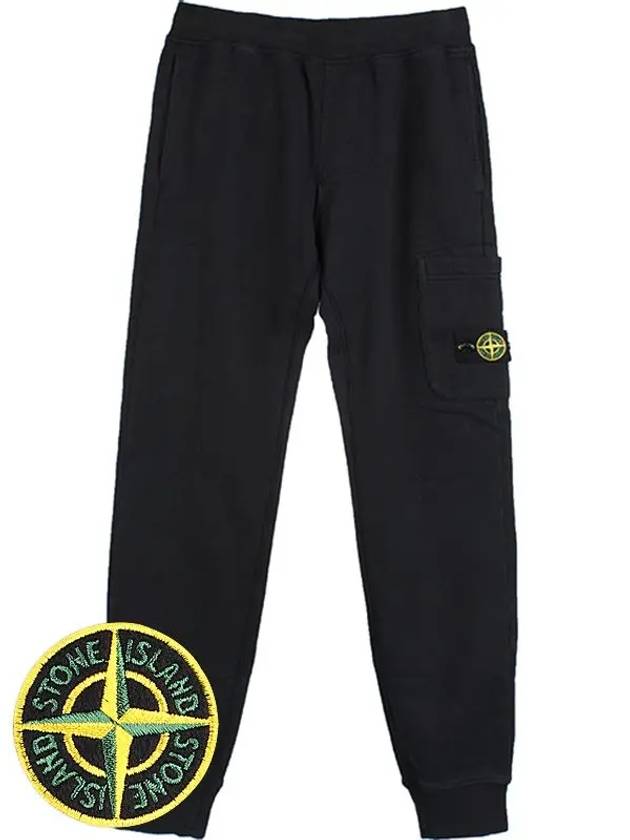 Kids Logo Patch Cotton Training Pants Black - STONE ISLAND - BALAAN 3