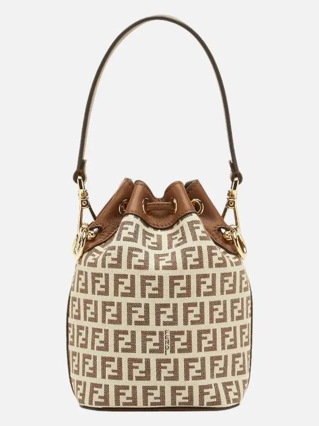 Mon Tresor FF Motif Bucket Bag Brown - FENDI - BALAAN 3