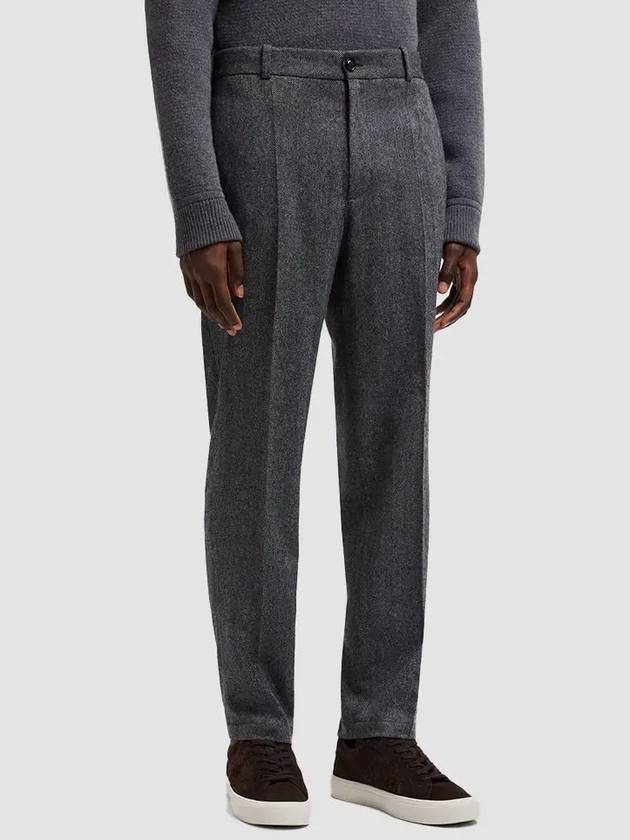 Wool Blend Straight Pants Dark Grey - MONCLER - BALAAN 4