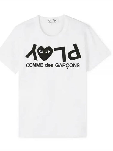 Women s reverse logo white short sleeve t shirt AZ T067 051 1 1157079 - COMME DES GARCONS - BALAAN 1