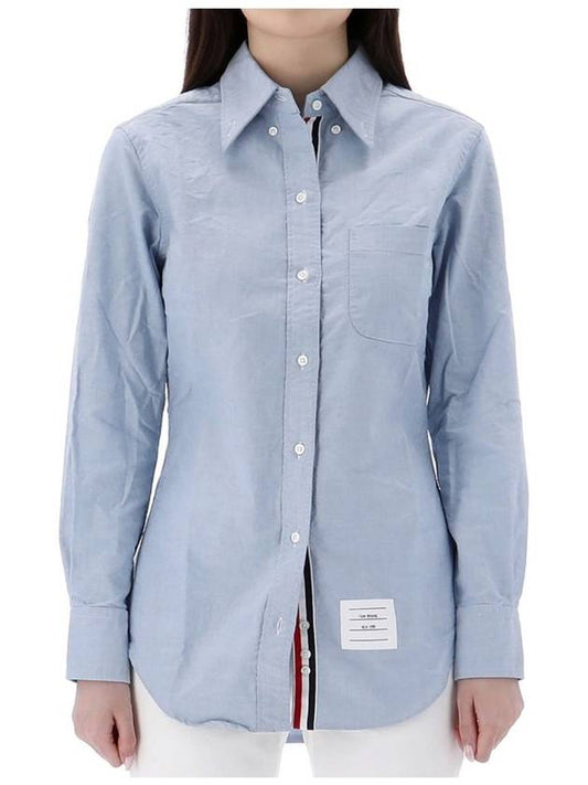 Button Down Cotton Oxford Long Sleeve Shirt Light Blue - THOM BROWNE - BALAAN 2