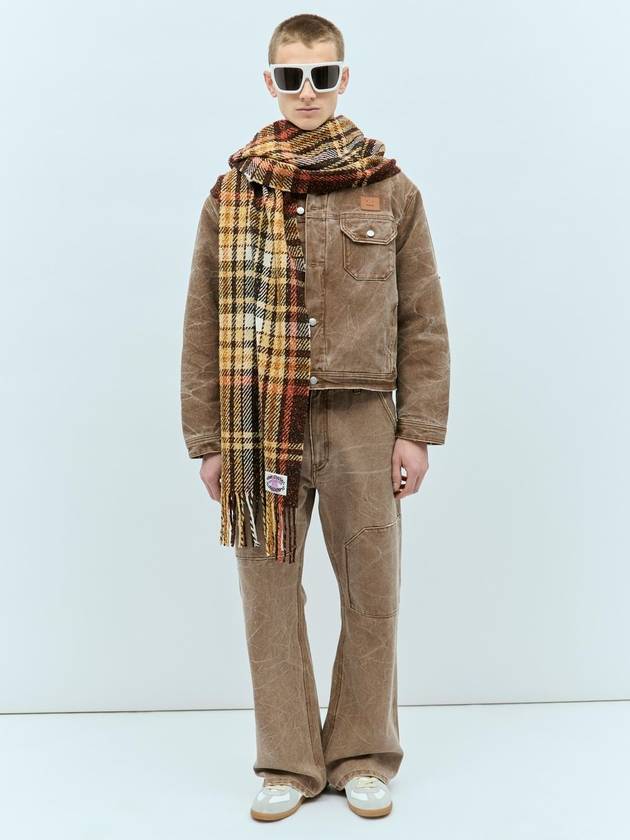 Plaid Fringe Scarf Brown - ACNE STUDIOS - BALAAN 1