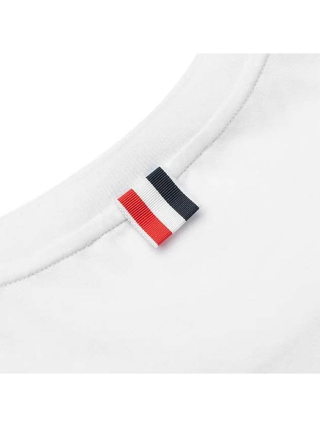 Men's Side Slit Relaxed Short Sleeve T-Shirt White - THOM BROWNE - BALAAN 5