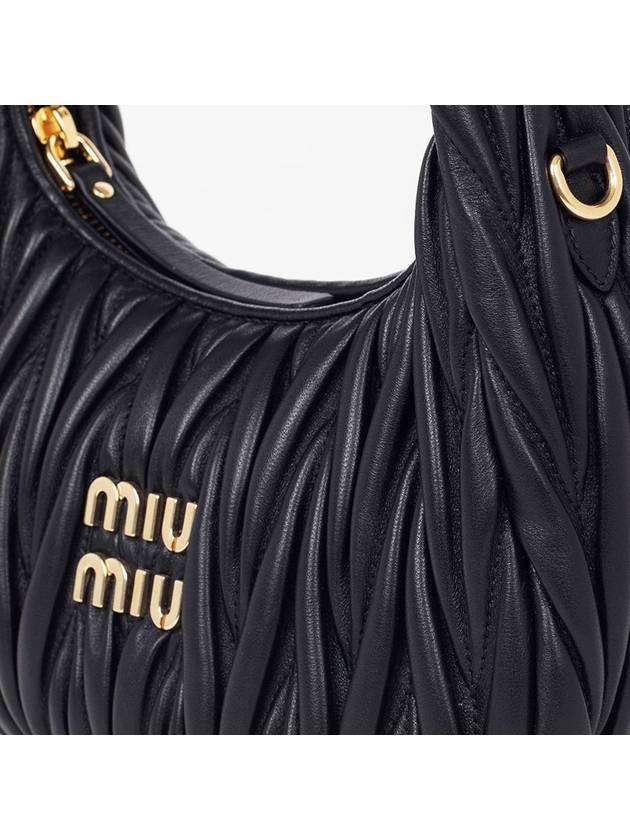 Wander Materasse Nappa Leather Mini Hobo Tote Bag Black - MIU MIU - BALAAN 6