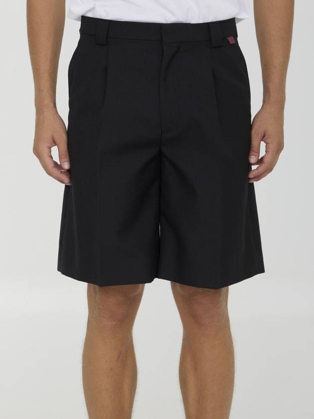 Wool Blend Bermuda Shorts - GUCCI - BALAAN 1