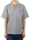 RWB Pocket Interlock Cotton Short Sleeve Polo Shirt Grey - THOM BROWNE - BALAAN 2