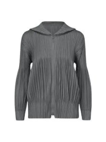 PLEATS PLEASE PP48 JC401 12 Fluffy Basic Hooded Jacket - ISSEY MIYAKE - BALAAN 1