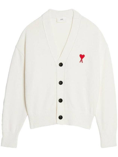 De Coeur Button Up Cardigan White - AMI - BALAAN 1