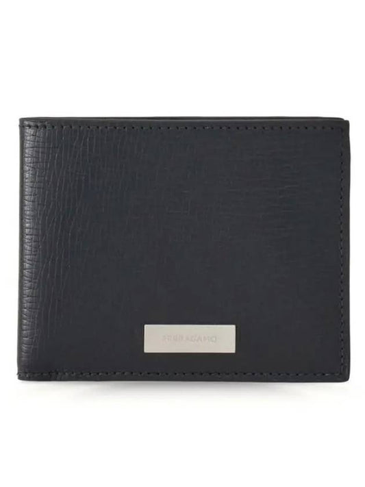 Metal Logo Half Wallet Black - SALVATORE FERRAGAMO - BALAAN 1