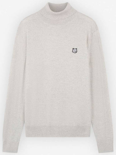 Fox Head Patch Turtleneck Knit Top Light Grey Melange - MAISON KITSUNE - BALAAN 2