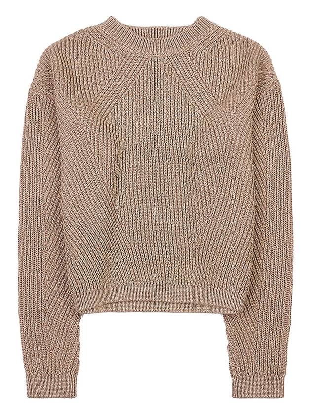 Editto Rib Knit Lurex Yarn Knit Top Beige - MAX MARA - BALAAN 10