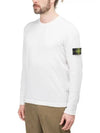 Men's Wappen Patch Crew Neck Cotton Knit Top White - STONE ISLAND - BALAAN 4