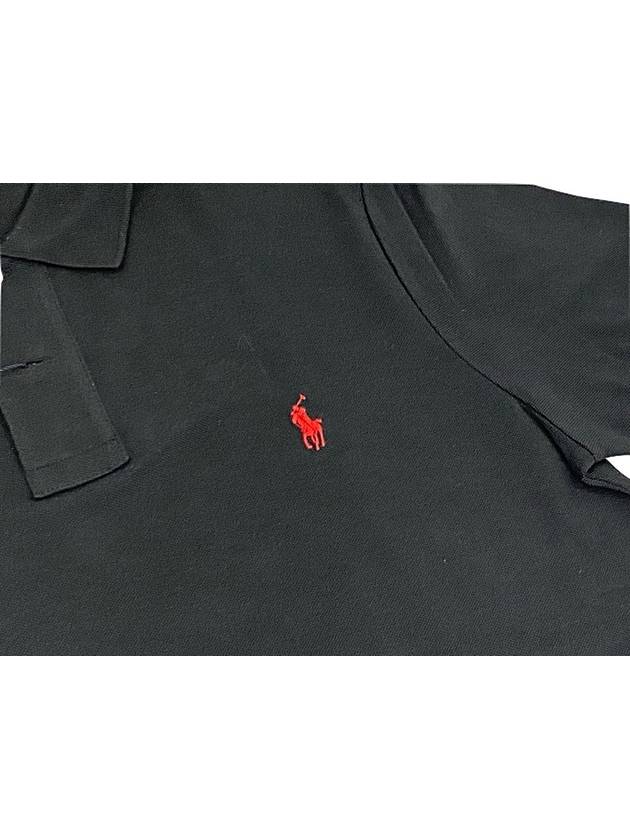 Men's Custom Slim Fit Mesh Short Sleeve Collar Black - POLO RALPH LAUREN - BALAAN 4