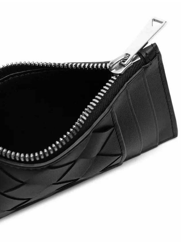 Intrecciato Zipped Card Case Black - BOTTEGA VENETA - BALAAN 5