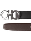 Reversible Gancini Leather Belt Black - SALVATORE FERRAGAMO - BALAAN 4