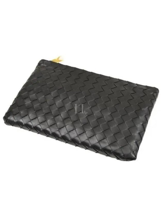 Intrecciato Medium Clutch Bag Black - BOTTEGA VENETA - BALAAN 2