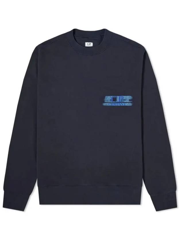 11Th Anniversary Logo Sweatshirt Navy - CP COMPANY - BALAAN 3