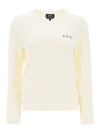 Embroidered Logo Knit Top Ivory - A.P.C. - BALAAN 1