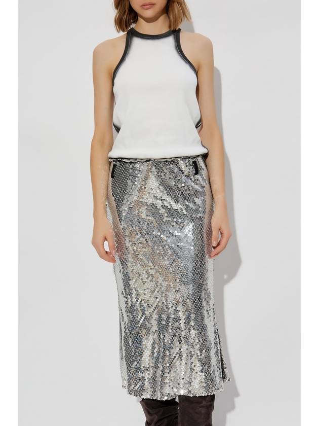 The Attico Dress With Sequin Skirt, Women's, Silver - THE ATTICO - BALAAN 3