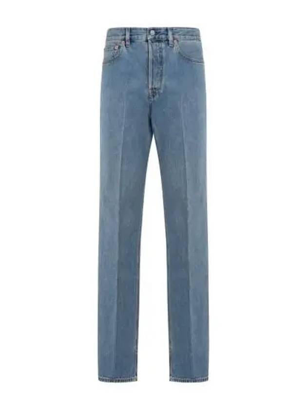 Cotton Back Logo Patch Straight Jeans Blue - GUCCI - BALAAN 2