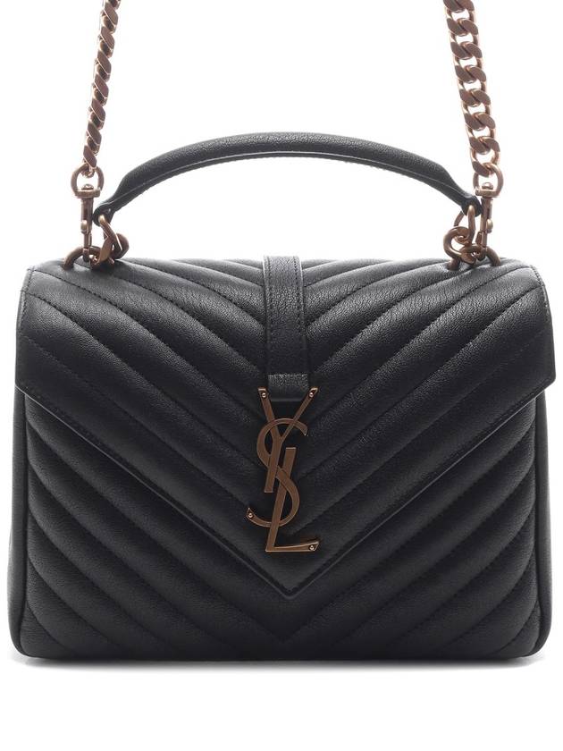 College Medium in Quilted Leather Shoulder Bag Black - SAINT LAURENT - BALAAN 2