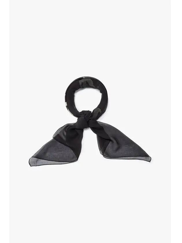 Yohji Yamamoto Y s Painting Print Rayon Scarf Black - YOHJI YAMAMOTO - BALAAN 1