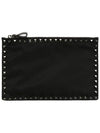 11Th Anniversary Rockstud Fabric Clutch Bag Black - VALENTINO - BALAAN 3