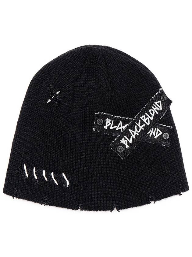 BBD Hand stitched Graffiti Logo Beanie Black - BLACKBLOND - BALAAN 2