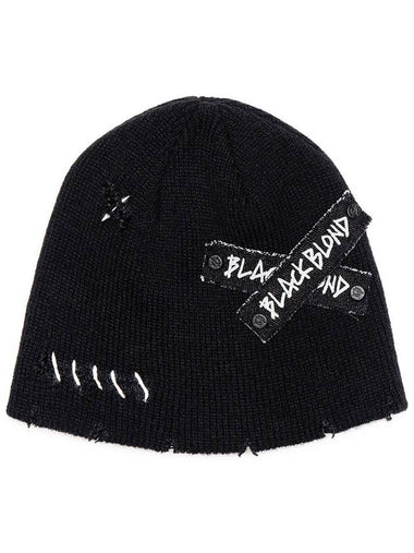 BBD Hand stitched Graffiti Logo Beanie Black - BLACKBLOND - BALAAN 1