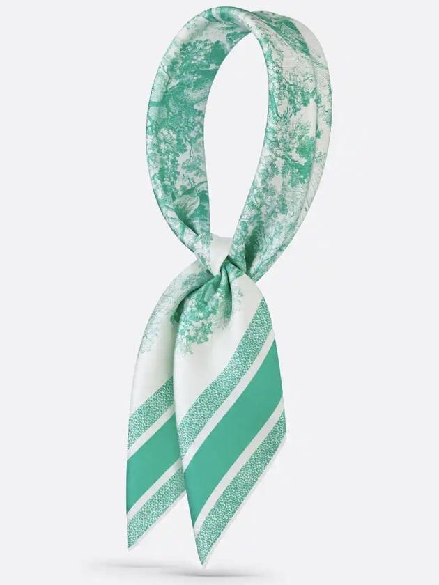 Toile de Jouy Sauvage 90 Square Scarf White Aqua - DIOR - BALAAN 6