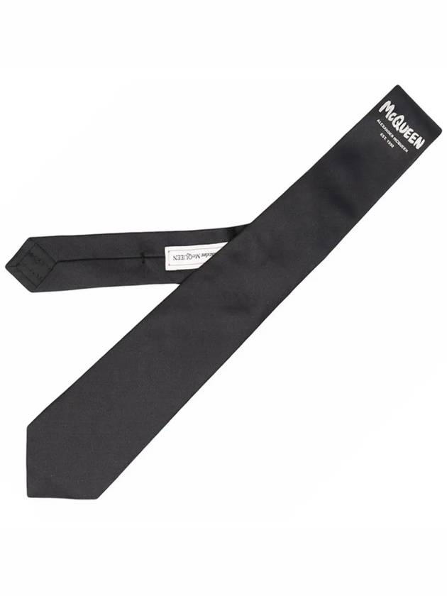 Graffiti Logo Silk Necktie Black - ALEXANDER MCQUEEN - BALAAN 2