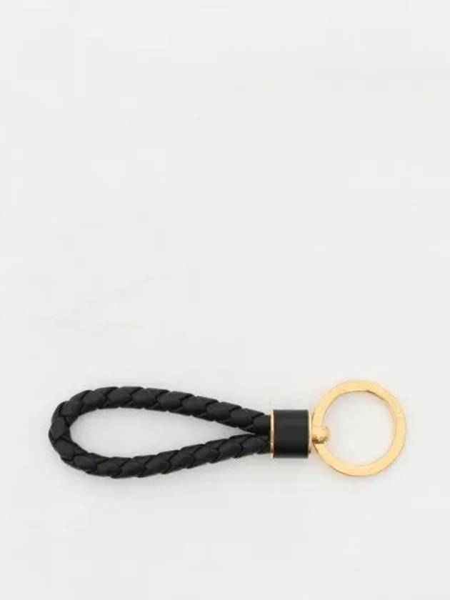 Intrecciato Lambskin Key Holder Black - BOTTEGA VENETA - BALAAN 2