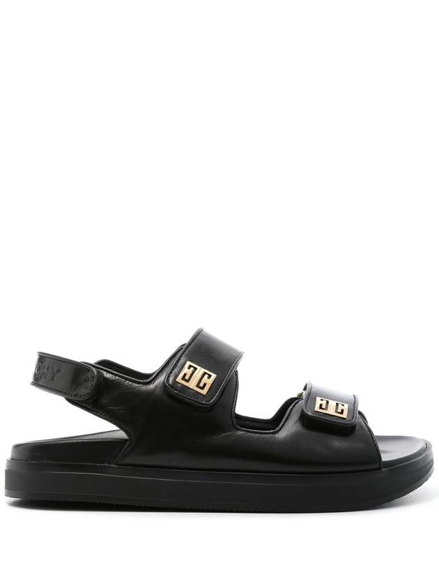 4G Strap Leather Flat Sandals Black - GIVENCHY - BALAAN 2