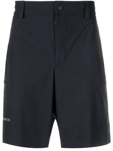 Grenoble Logo Print Wide Shorts Black - MONCLER - BALAAN 1