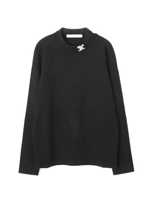 BUCKLE CREWNECK SWEATER AUKN0199YA01 BLK01 Buckle crewneck sweater - 1017 ALYX 9SM - BALAAN 1