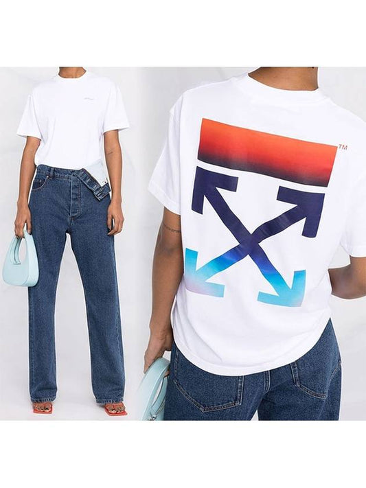 Gradient Arrow Short Sleeve T-Shirt White - OFF WHITE - BALAAN.