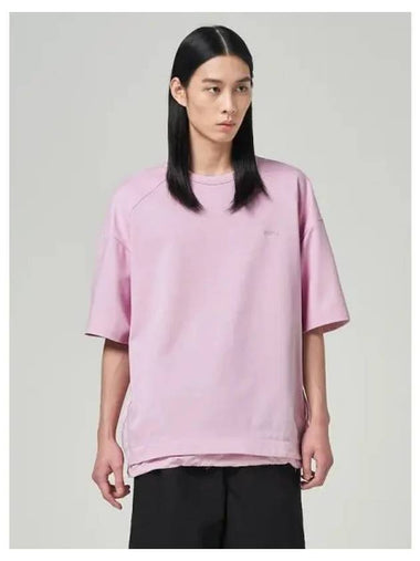 Cotton bottom nylon color combination short sleeve light pink domestic product GM0023112758965 - JUUN.J - BALAAN 1