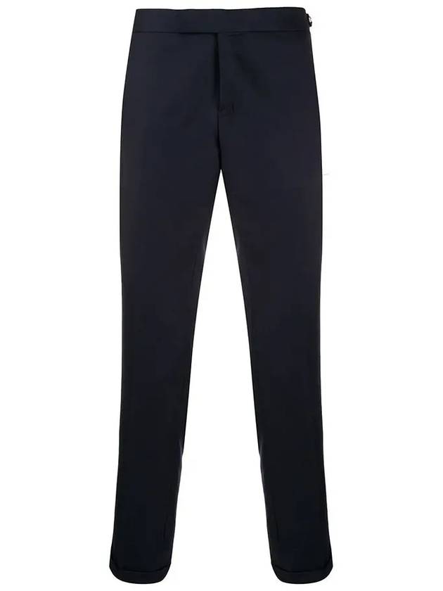 Low Rise Side Tab Wool Slacks Navy - THOM BROWNE - BALAAN 2