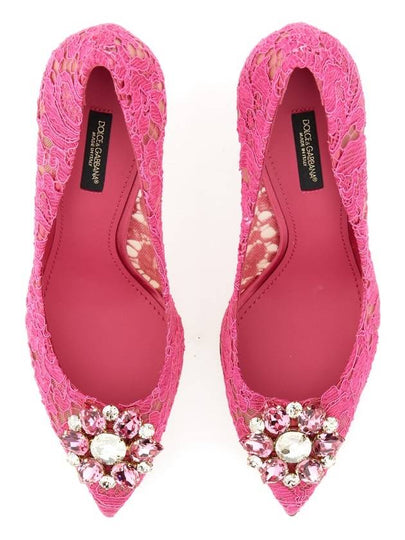 Women's Rhinestone Fabric Pumps Heel Pink - DOLCE&GABBANA - BALAAN 2