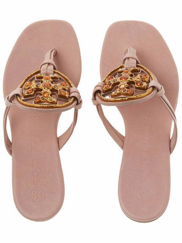 Jeweled Miller Flip Flop Sandals Pink - TORY BURCH - BALAAN 7