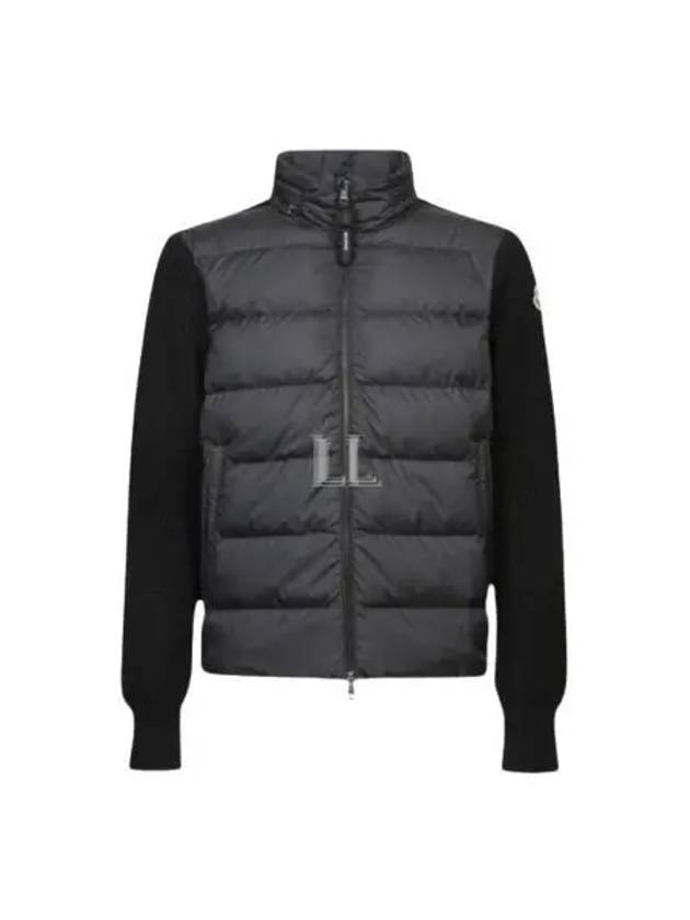 Padded Wool Zip-Up Hoodie Black - MONCLER - BALAAN 2