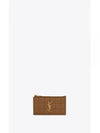 Cassandra Matelasse Leather Card Wallet Brown - SAINT LAURENT - BALAAN 2