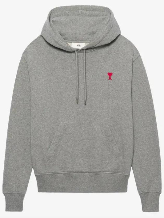 Heart Small Logo Hoodie Grey - AMI - BALAAN 2