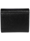 RWB Stripe Pebble Leather Tri-fold Half Wallet Black - THOM BROWNE - BALAAN 3