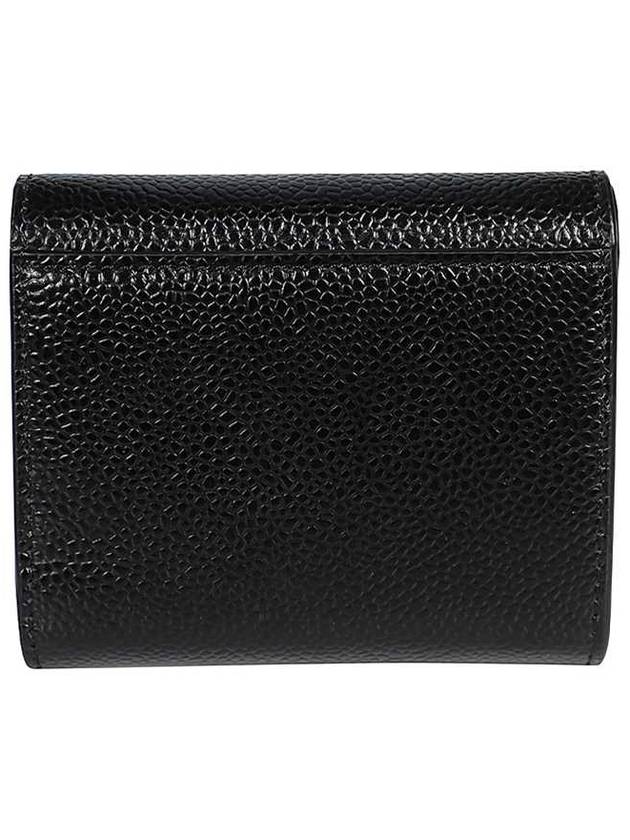 RWB Stripe Pebble Leather Tri-fold Half Wallet Black - THOM BROWNE - BALAAN 3